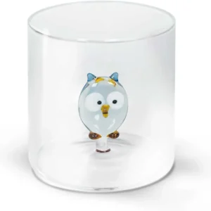 WD Lifestyle - Bicchiere Vetro Borosilicato Gufo