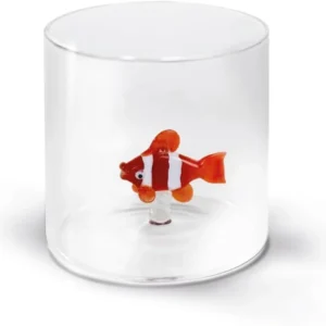 WD Lifestyle - Bicchiere Vetro Borosilicato Pesce Pagliaccio