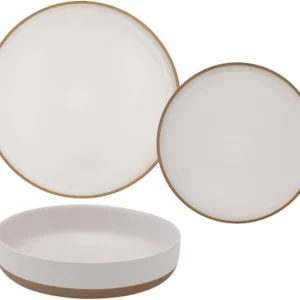 WD Lifestyle - Set 18 Piatti Bicolore Bianco