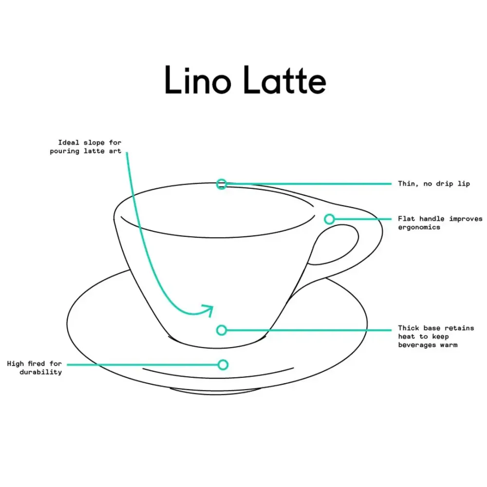Lino Liten tazza da latte 240ml con piattino - Bianco