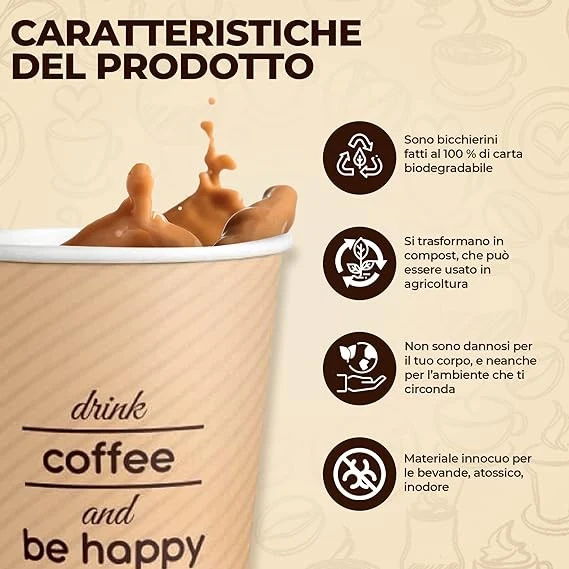 Lulù Bicchierini Di Carta 75Ml 50Pz Misto Colore