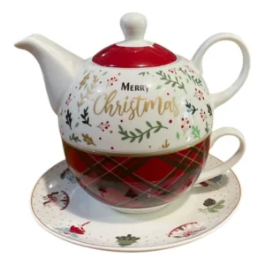 Teiera con tazza natalizia porcellana M home