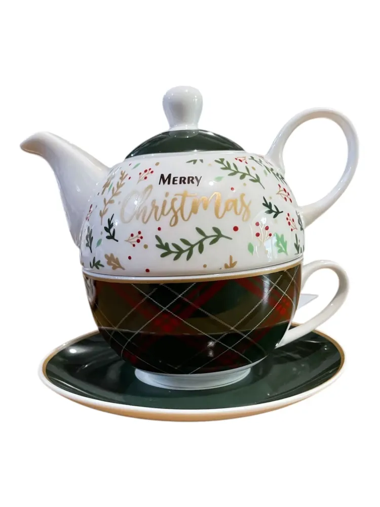 Teiera con tazza natalizia porcellana M home