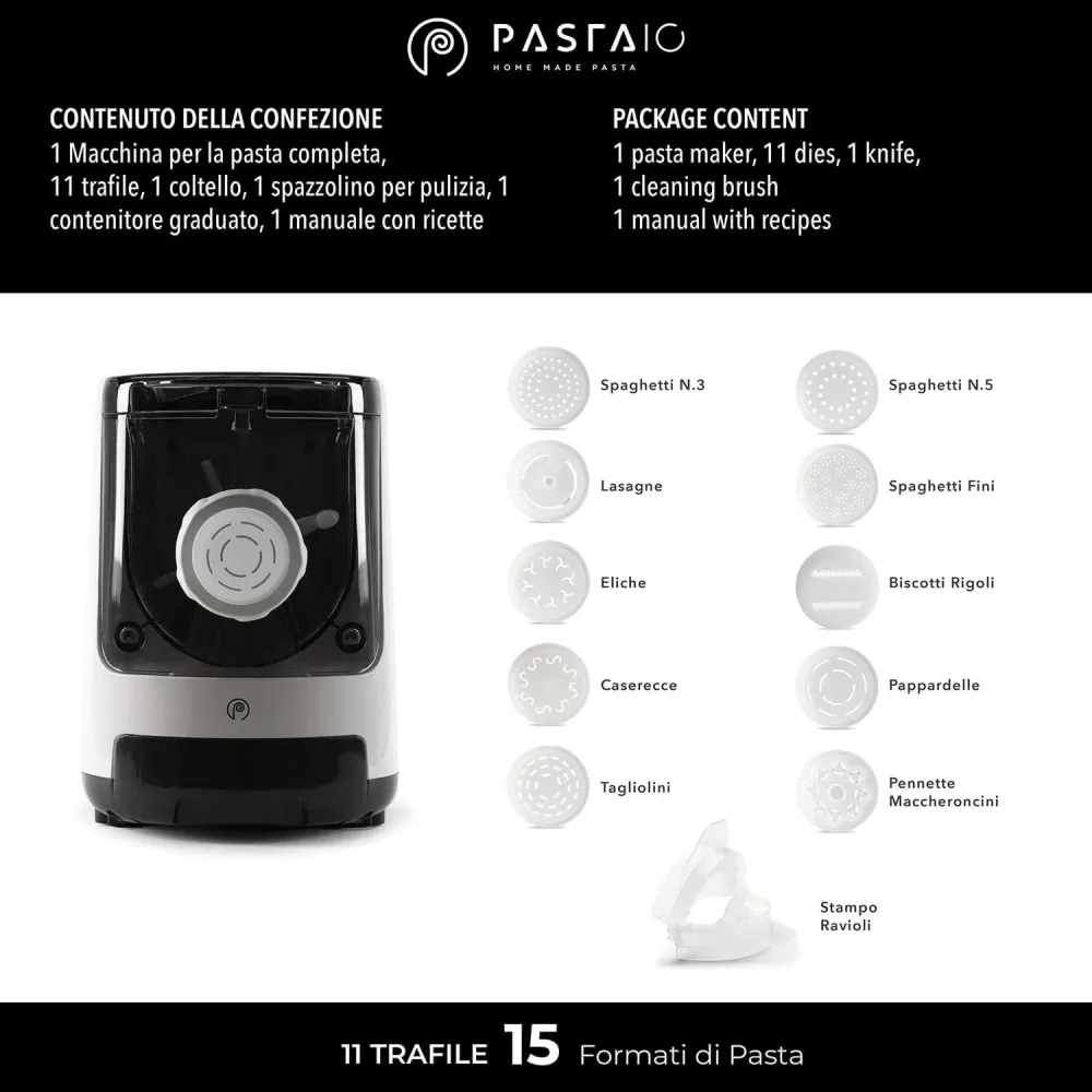 Macchina per la Pasta con 11 Trafile | PASTAIO Pasta Maker