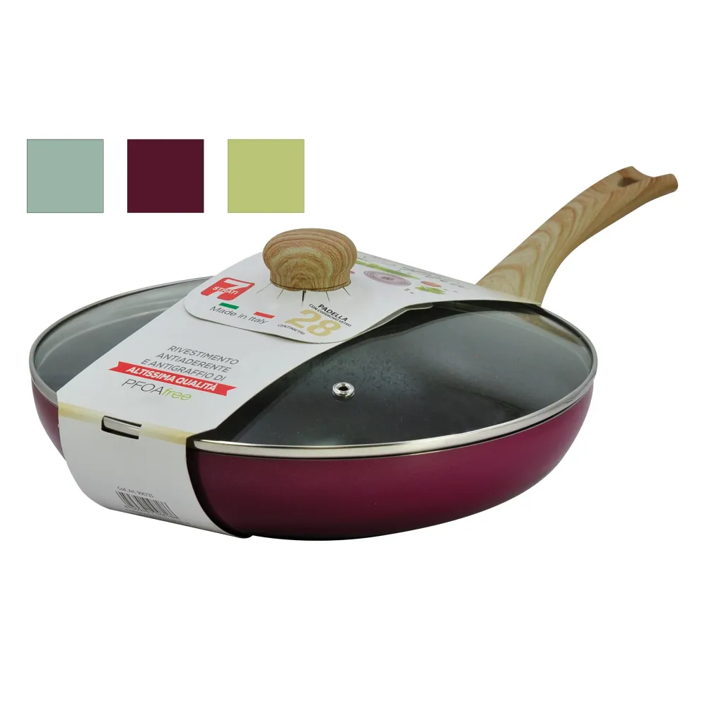 MAMÙ - Padella Antiaderente con coperchio vetro Linea Sobria diametro 28 cm