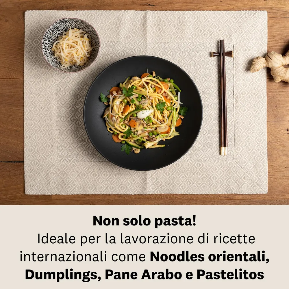 Marcato Macchina per la Pasta Elettrica Atlas 150 + Motore, Atlasmotor, Per Pasta,Lasagne, Fettuccine, Tagliolini, Acciaio.