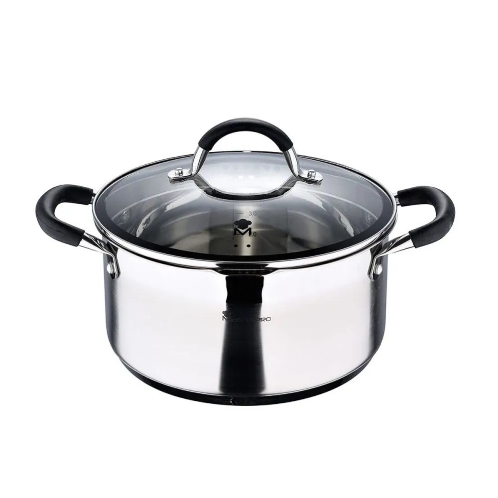 Casseruola con coperchio Masterpro foodies bgmp-1502-bk 5 L Ø 24 x 12 cm