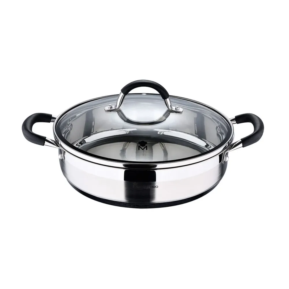 Casseruola con coperchio Masterpro 3,8 L Ø 28 x 7,5 cm Nero