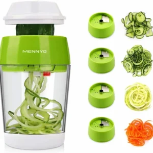 MENNYO Taglia Verdure Spaghetti, 4 1 Spiralizzatore di Affetta...