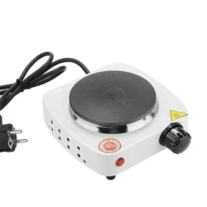Mini Fornello Elettrico 500W Regolabile Piastra Ghisa Viaggio Campeggio 108 Mm