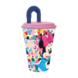 Minnie Bicchiere con cannuccia ml.430