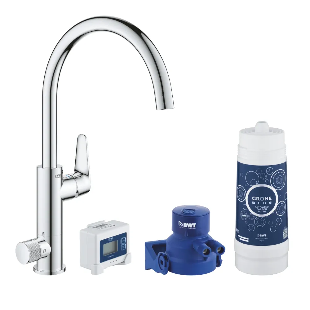 Miscelatore Monocomando Per Lavello Grohe Blue Pure Baucurve Starter Kit Completo Di Depuratore Cod. 30385000