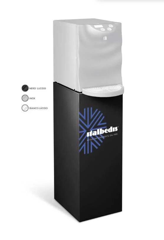 Mobiletto nero attrezzato con svuota vaschetta-contalitri-testata filtroallaccio acqua e co2 Italbedis