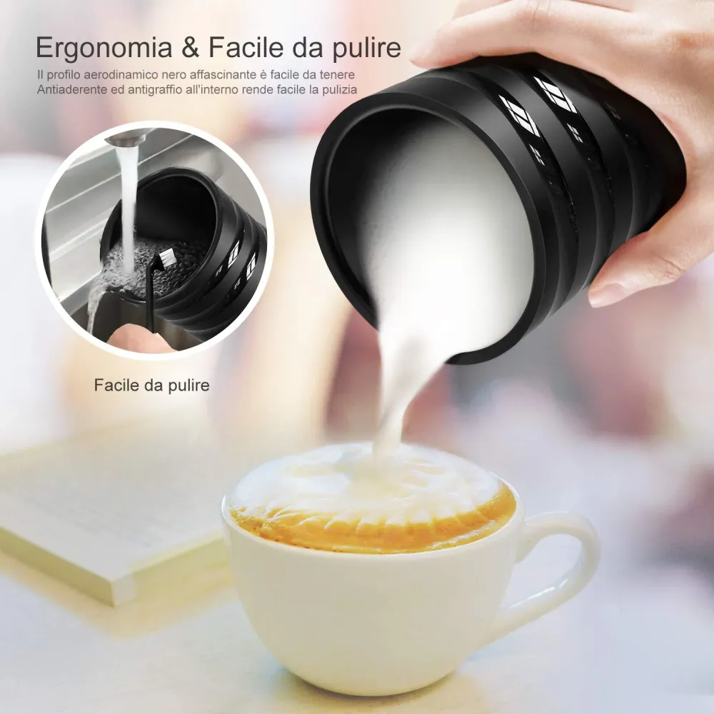 Montalatte Elettrico Riscaldatore per Monta latte caldo e freddo,Doppio Rivestimento Antiaderente,Montalatte Automatico co...