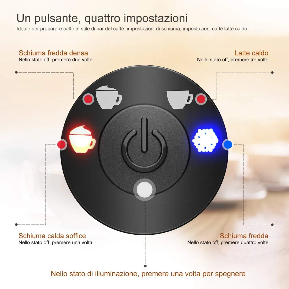 Montalatte Elettrico Riscaldatore per Monta latte caldo e freddo,Doppio Rivestimento Antiaderente,Montalatte Automatico co...