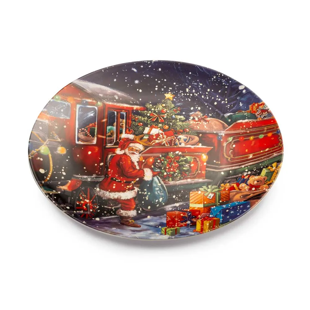NOEL Lamart Piatto Torta da Portata Natalizio 36cm Porcellana