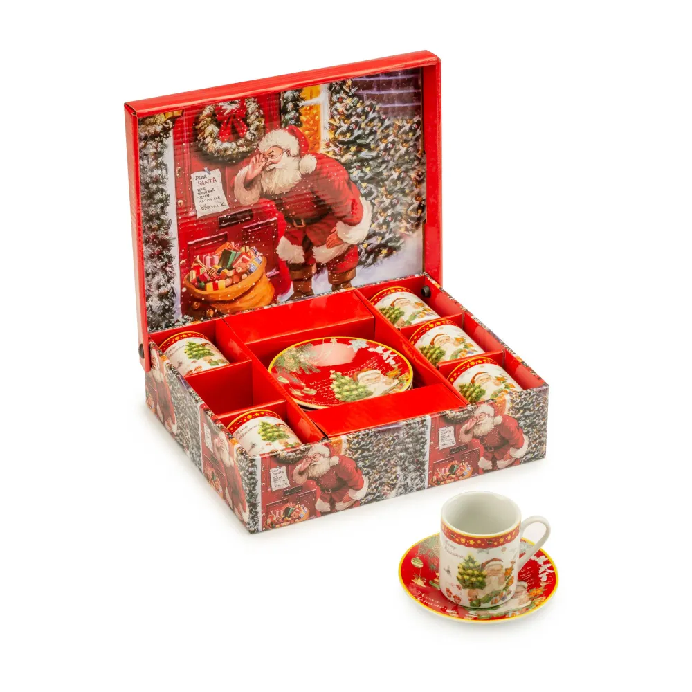 NOEL Lamart - Set 6 Pezzi Tazze Caffè Porcellana Tavola Natalizia Natale 1022377