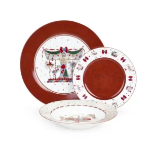 Nuvole di stoffa Servizio piatti di natale 6 posti, set 18 pezzi "Giostra" D26/19/21 cm