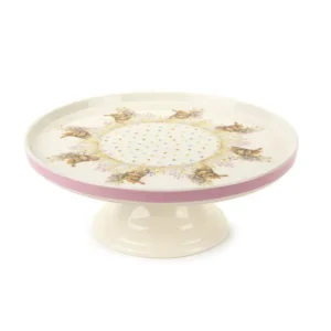Nuvole di Stoffa Alzata pasquale porcellana con conigli "Dorothy" 27x10 cm
