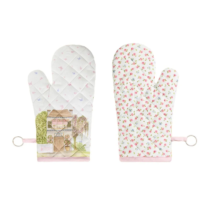 Nuvole di Stoffa Guanto cotone "La Vie en Rose" 19x32 cm