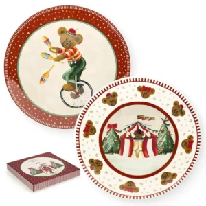 Nuvole di Stoffa Set 2 Piatti dessert decorati Bear Wonderland diametro 20 cm