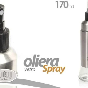 Oliera Bottiglia Con Erogatore Spray Olio Condimento Vetro 170ml Satinato 813108