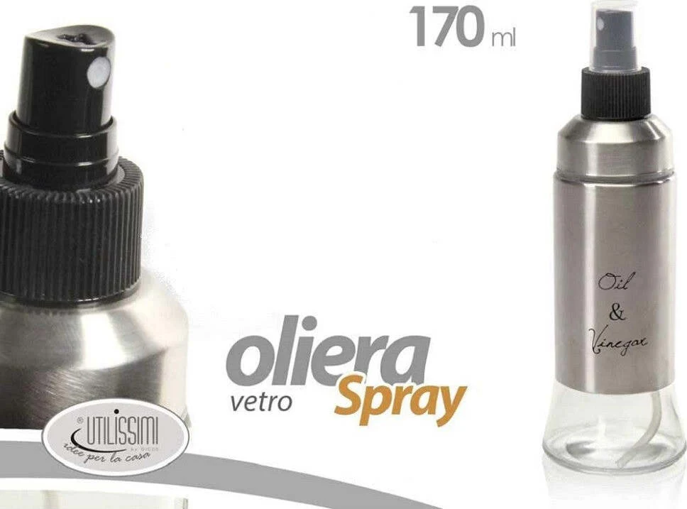 Oliera Bottiglia Con Erogatore Spray Olio Condimento Vetro 170ml Satinato 813108