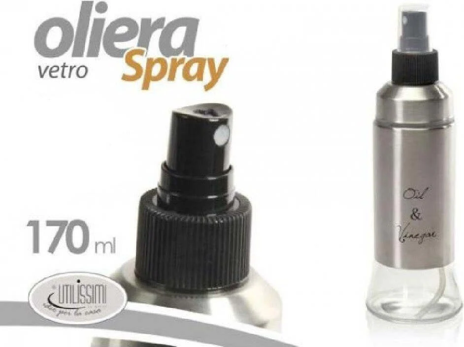 Oliera Bottiglia Con Erogatore Spray Olio Condimento Vetro 170ml Satinato 813108
