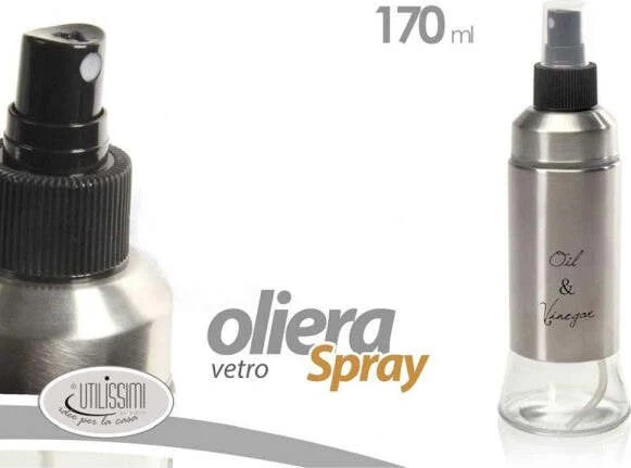 Oliera Bottiglia Con Erogatore Spray Olio Condimento Vetro 170ml Satinato 813108