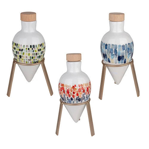 OLIERA CERAMICA GOCCIA DIPINTA CON SUPPORTO