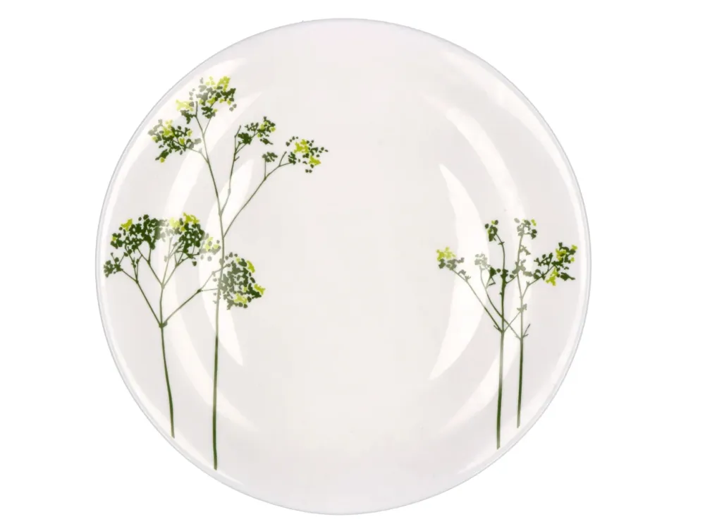 Opale servizio di piatti da 18 pezzi bianco con foglie 2 assortimenti