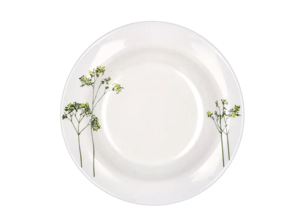 Opale servizio di piatti da 18 pezzi bianco con foglie 2 assortimenti