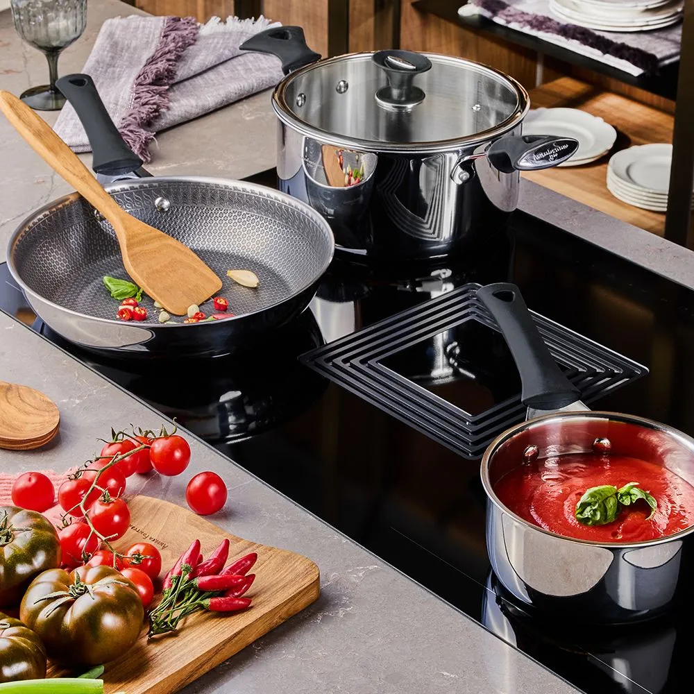 PADELLA ACC.INOX C/RIVESTIM.ANTIAD.CM.24 "LUXURY DESIGN"