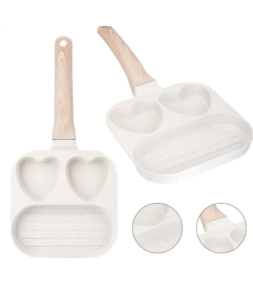 Padella Antiaderente Love Triplo Scomparto Manico Brachelite Per Cucinare