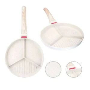Padella Antiaderente Triplo Scomparto Manico Brachelite Per Cucinare Casa