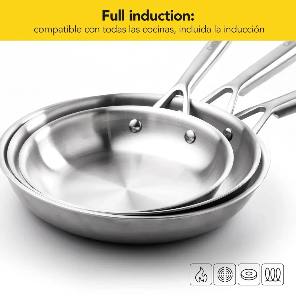 Padella Castey E-S30 Grigio Acciaio inossidabile Ø 30 cm