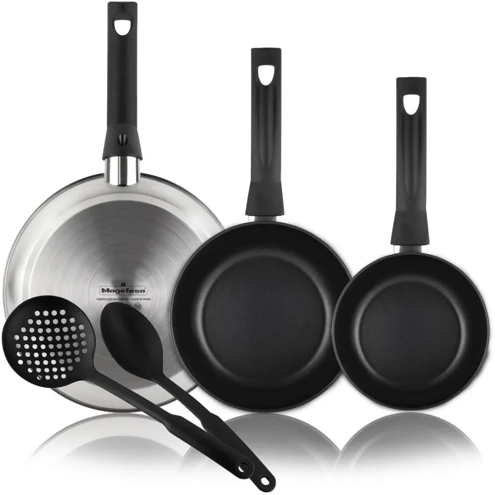 Padella Magefesa Argentato Acciaio inossidabile Ø 24 cm Ø 20 cm Ø 28 cm 3 Pezzi (3 Unità)