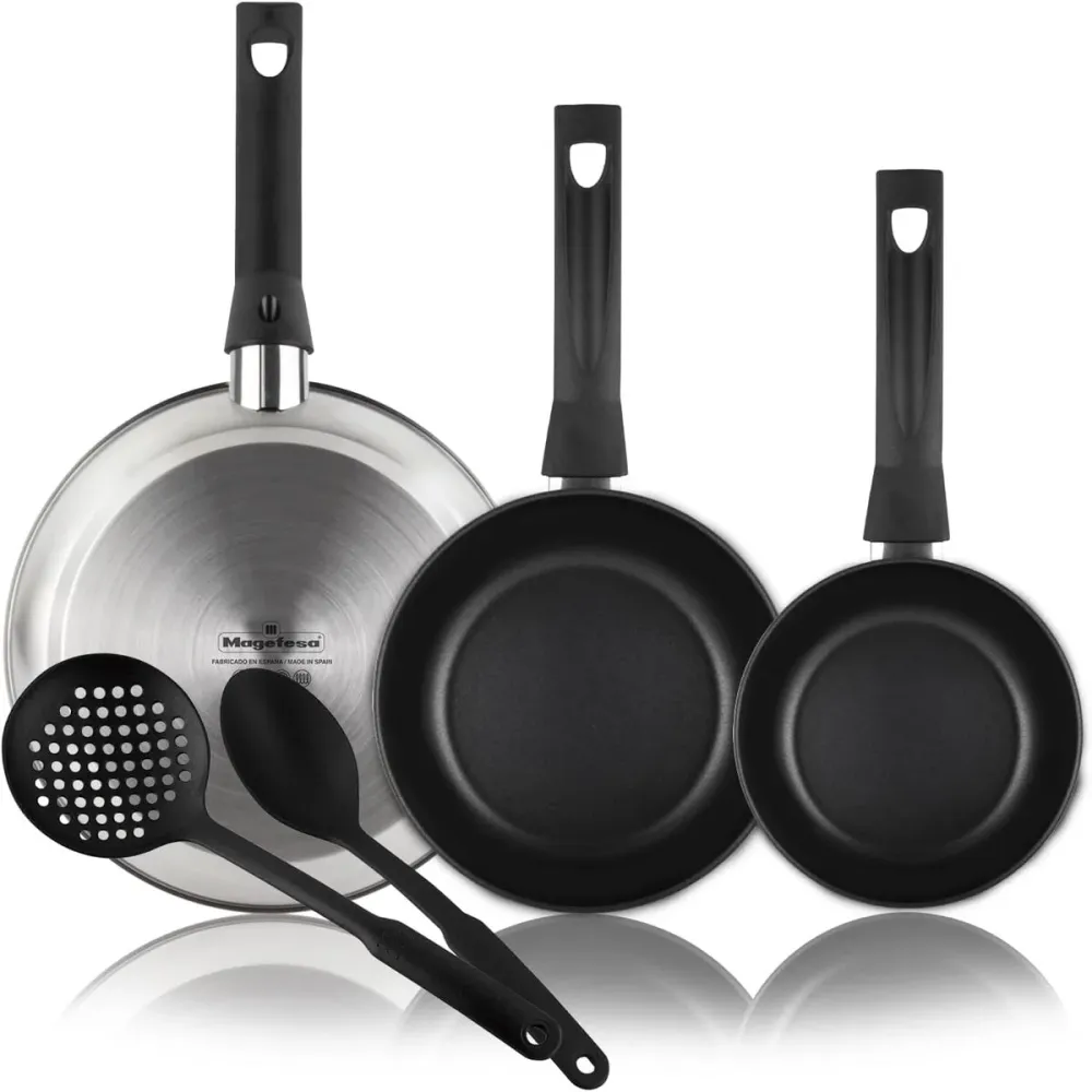 Padella Magefesa Argentato Acciaio inossidabile Ø 24 cm Ø 20 cm Ø 28 cm 3 Pezzi (3 Unità)