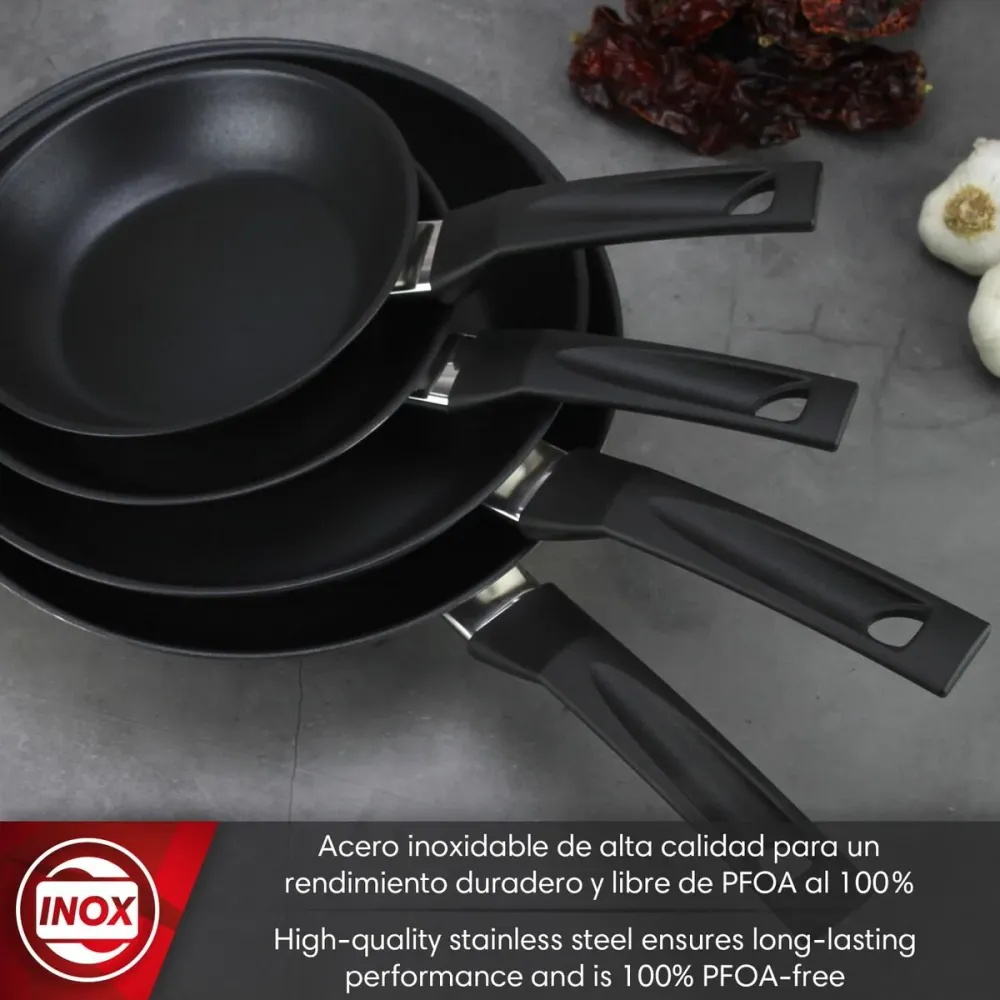 Padella Magefesa Argentato Acciaio inossidabile Ø 24 cm Ø 20 cm Ø 28 cm 3 Pezzi (3 Unità)