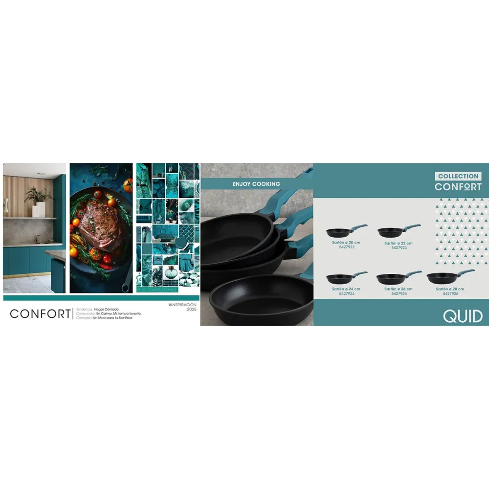 Padella Quid Confort Azzurro Metallo Ø 28 cm (6 Unità)