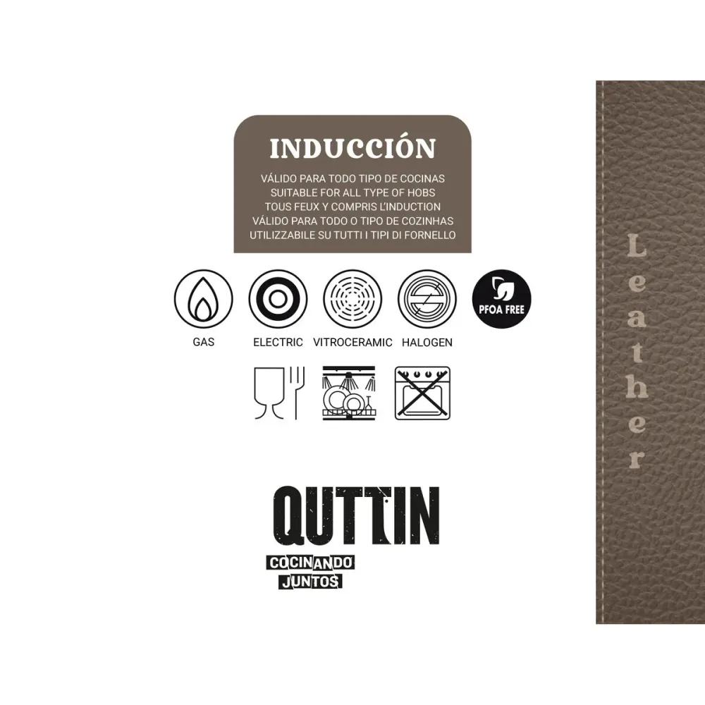 Padella Quttin LEATHER Marrone Nero Alluminio Ø 26 cm (6 Unità)