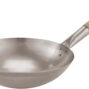 Padella Wok Ferro Cucina Orientale Professionale Cinese Giapponese 30cm