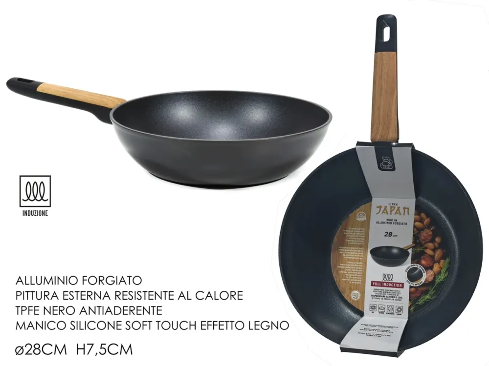 Padella/wok misura d.28cm japan induzione