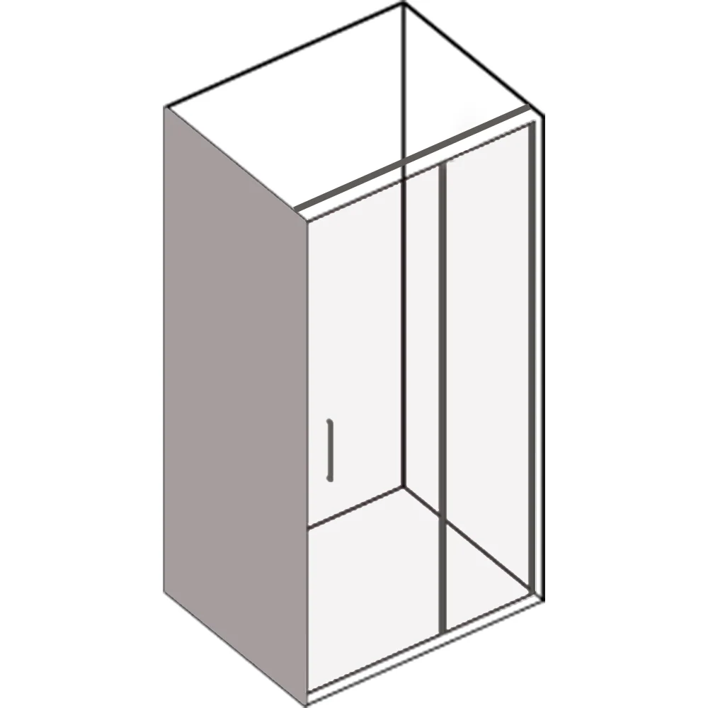 Parete fissa da 100 cm per porta doccia battente e soffietto modelli Ermes e Demetra Cristallo Trasparente da 6 mm