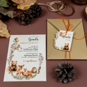 Partecipazione - linea Baby Autumn Forest
