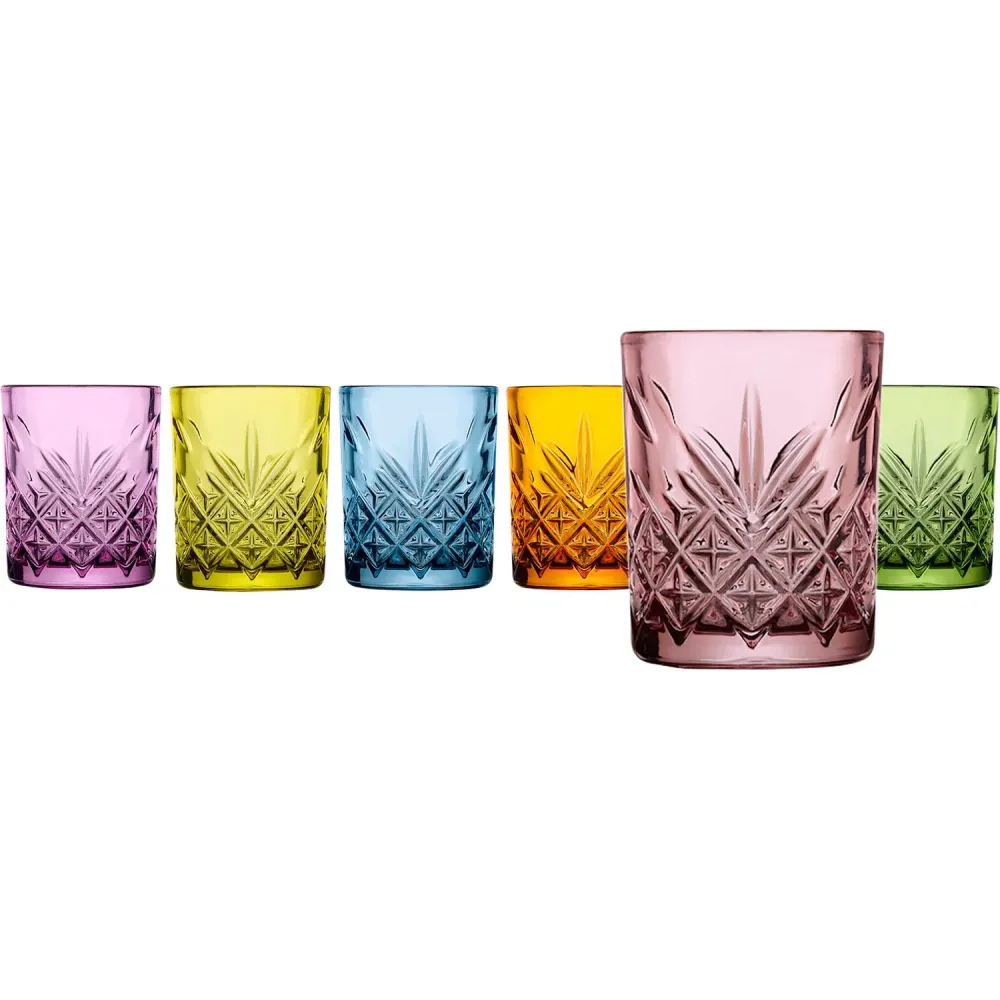 PASABAHCE - Bicchieri vetro Timeless Soft Multicolor 34,5 cl - set 6 pezzi
