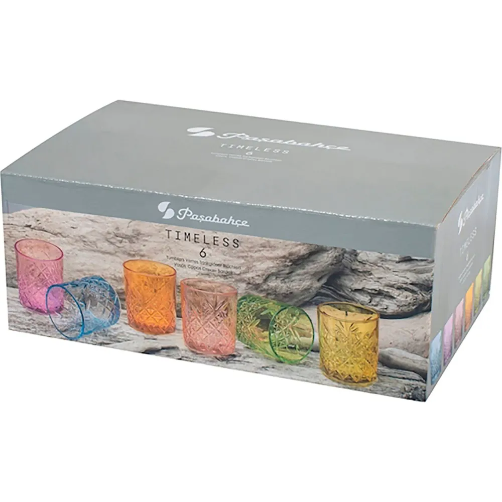 PASABAHCE - Bicchieri vetro Timeless Soft Multicolor 34,5 cl - set 6 pezzi