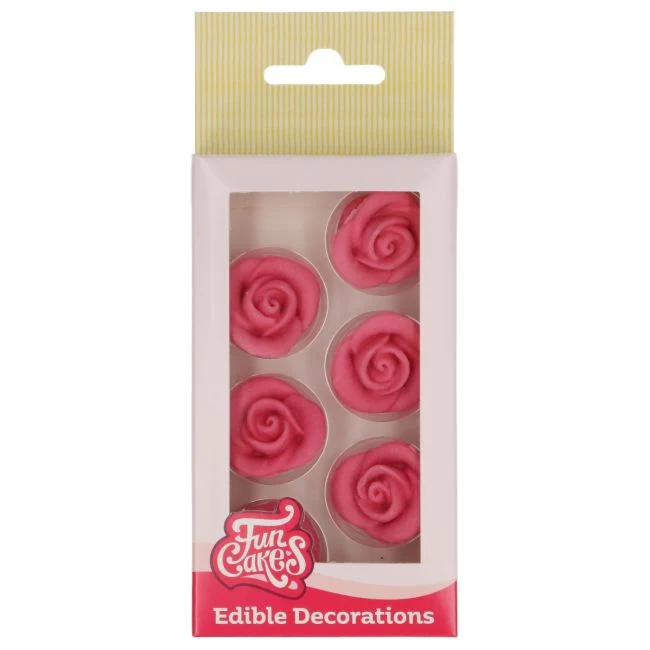 Pasta di zucchero - 6 rose rosa