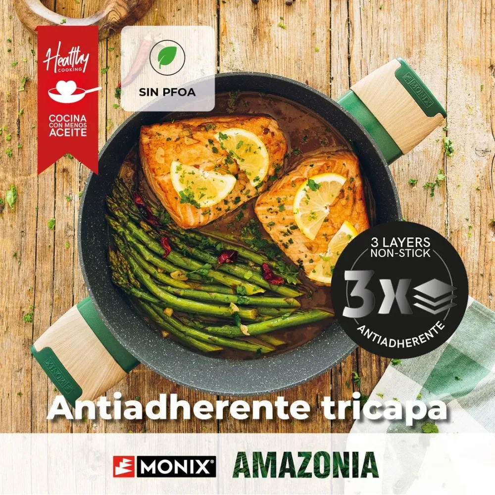 Pentola alta antiaderente 3L Amazonia Monix