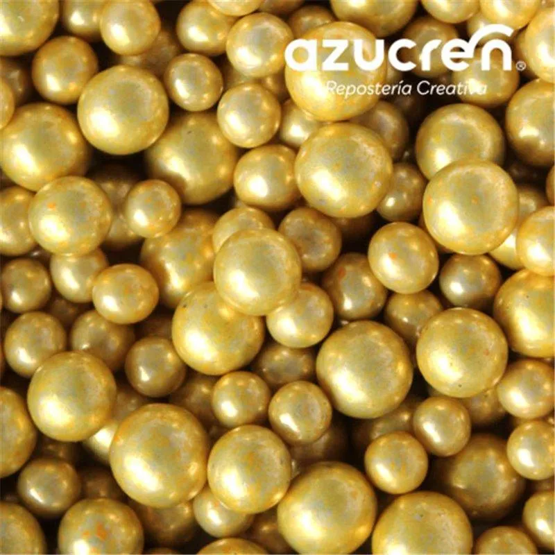 Perle di Zucchero Metallizzate Oro - 6 e 8 mm - 90g